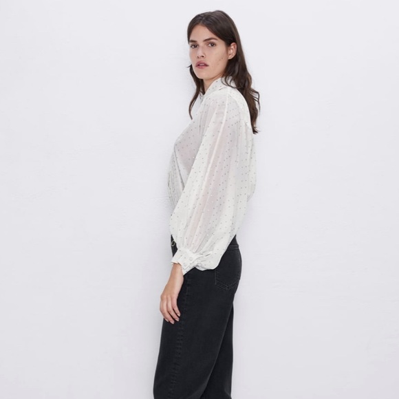 Gold Sequin Polka Dot Italian Blouse-Dorata main image 0